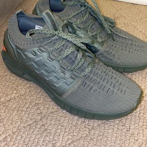 Under Armour olive and orange shoe